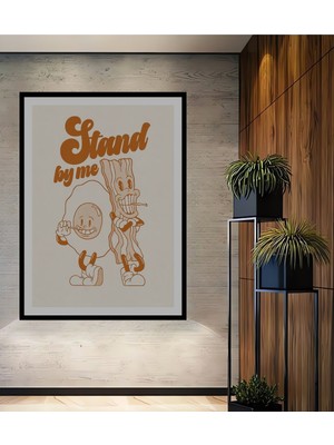 Teona Ahşap Dekoratif Ahşap Dikdörtgen Tablo Stand By Me Karikatür Çerçeve Görünümlü