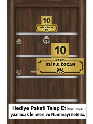 Outdoor One Kapı İsimliği Klasik Ev Dış Kapı İsimliği Çelik Kapı İsimliği Gold01