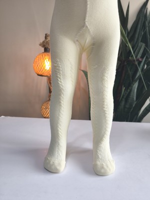 Şimo Butik Kız Bebek Çocuk Külotlu Çorap Pamuklu Terletmez Canlı Renkler Kendinden Dokulu Sarı Tekli