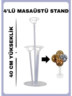Festilo Balon Standı Masaüstü  4 Çubuklu 40 cm Yuksekli