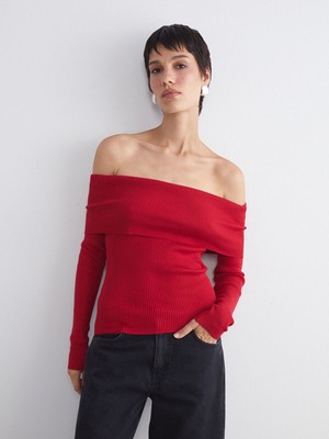 LC Waikiki Peak Yeni Sezon Kayık Yaka Kadın Triko KAZAK_8684686115665