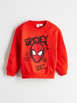LC Waikiki Peak Yeni Sezon Spider-Man Baskılı Erkek Çocuk SWEATSHIRT_8684686375335