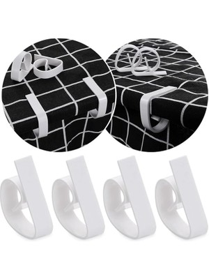 Yaysız Masa Örtüsü Tutacağı Mandal Kayma Önleyici Tutucu Sabitleyici Kıskaç Klips Aparat (4, Beyaz)