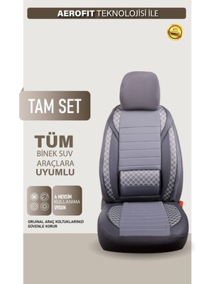 AG Store Mini Copper Contryman Uyumlu Yarı Deri Oto Koltuk Kılıfı Ön/arka Set Elix Seri Füme