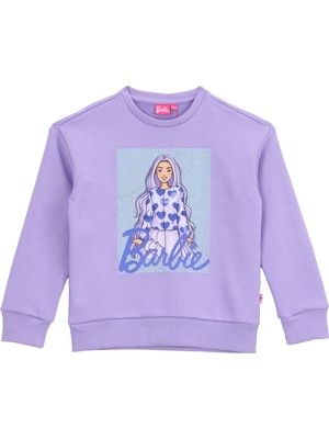Barbie Baskılı Kız Çocuk Lila Sweatshırt BRB5WG-SWT6621