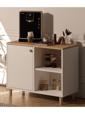 Esyah Kapaklı ve Raflı Dekoratif Modern Kahve Köşesi