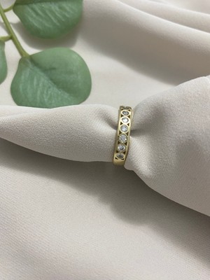 Luxevibe Accessories Xuping 14K Altın Kaplama Zirkon Taşlı Kararmaz Suya Dayanıklı Şık Kadın Yüzük Lüks Görünümlü Günlük Kullanıma Uygun Sevgiliye Özel Hediyelik Takı