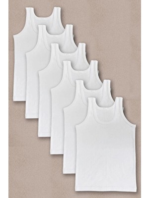 Tutku 6'lı Cocuk Penye Atlet Beyaz