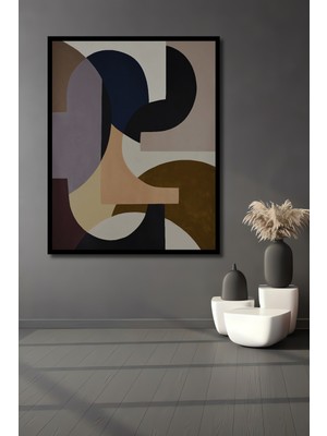 Teona Ahşap Dekoratif Ahşap Dikdörtgen Tablo Soyut Formlar Harmoni Çerçeve Görünümlü