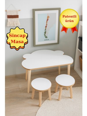 Mesavista Çocuk Aktivite Masası, Etkinlik Masası, Çocuk, Sincap Çalışma Masa- Sandalye Takımı Yaz- Sil Yüzey