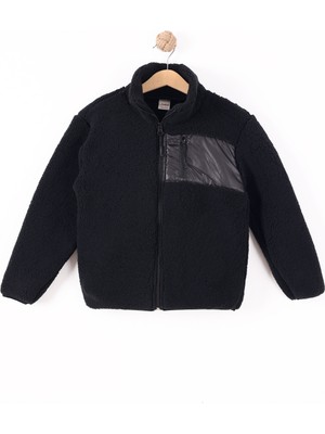 Monox Çocuk Lastik Manşetli Fermuarlı Unisex Kuzu Wellsoft Peluş Ceket