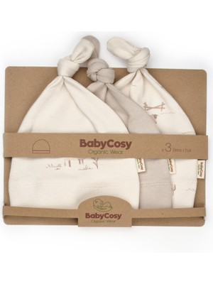 Babycosy Erkek Bebek Penye Bere 3'lü Bej