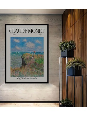Teona Ahşap Dekoratif Ahşap Dikdörtgen Tablo Claude Monet Çerçeve Görünümlü
