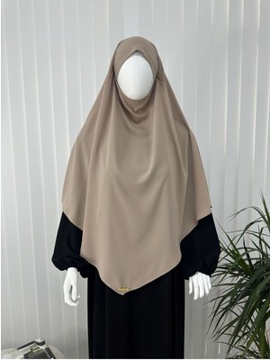 Erasra Class Tek Kat Medine Ipegi Pratik Bağlamalı Üçgen Sufle Eşarp Bej ,hijab ( Hac ve Umre Için Uygundur)