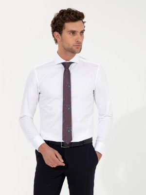 Cacharel Erkek Beyaz Slim Fit Uzun Kollu Basic Gömlek 50259831-VR013