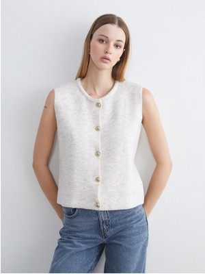 LC Waikiki Artı Yeni Sezon Bisiklet Yaka Kadın Triko YELEK_8684686190563