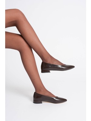 Mevese Esiu Kadın Acı Kahve Günlük Kısa Topuklu Ayakkabı