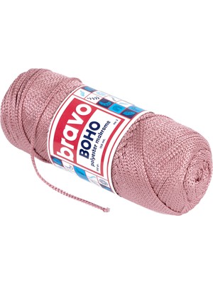 Boho Polyester Makrome Iplik 100 gr 150 Metre 3 mm (Renk Kodu: 90) Gül Kurusu