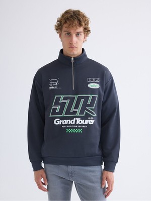 LC Waikiki Yeni Sezon Dik Yaka Baskılı Erkek SWEATSHIRT_8684688379416