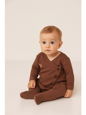 Kız Bebek Mono Soft Tulum Kahverengi