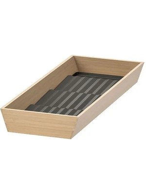 IKEA Uppdatera Çekmece Düzenleyici Açık Bambu Antrasit 20 x 50 cm