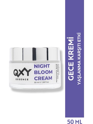 Night Bloom Cream - Yaşlanmaya Karşı Onarıcı Gece Kremi - Soft Touch - Hyaluronic Acid + Shea Butter + Collagen - Cam Kavanoz 50 ml