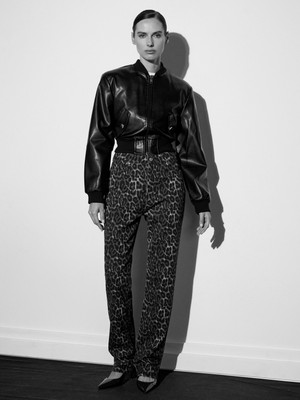 Dilvin 72083 %100 Pamuk Leopar Straight Jean-Kahve