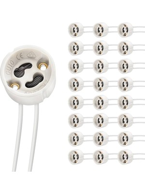 25 Adet GU10 Duy 2A LED Halojen Lamba Duyu 0,75 Mm² Silikon Tel Seramik Duy Bağlantı Duyları 300 W Enerji Sınıfı A