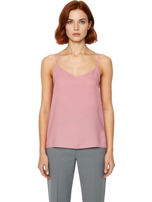 Ersefa Kadın Basic Ince Askılı V Yaka Dokuma Bluz Yaz Modasının Vazgeçilmezi Kaliteli Şık Rahat Modern