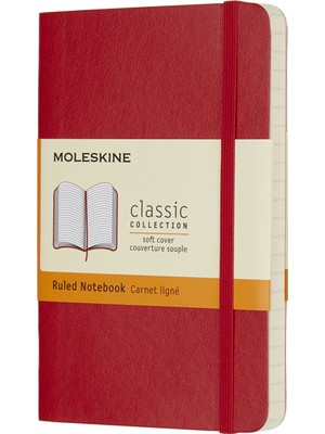 Moleskine Çizgili Kırmızı Defter Cep Boy Soft Kapak