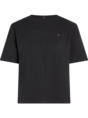 Tommy Hilfiger Modern Interlock Boxy Ss Tee Kadın Gri T-Shirt - WW0WW47458