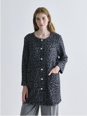 LC Waikiki Artı Yeni Sezon Bisiklet Yaka Leopar Desenli Kadın HIRKA_8684688877745