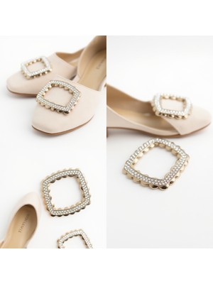 Cowo Metal Dekoratif Aksesuar – Parlak Kristal Detaylı Ayakkabı, Çanta, Kemer Tokası 5x4.5 cm ( 1 Çift )