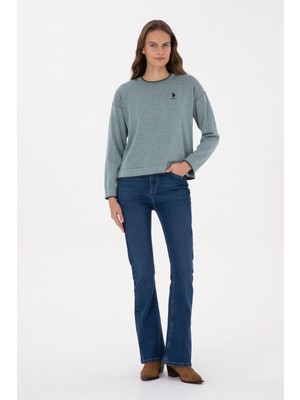 U.S. Polo Assn. Kadın Mavi Slim Flare Fit Jean Pantolon 50316550-DN0022