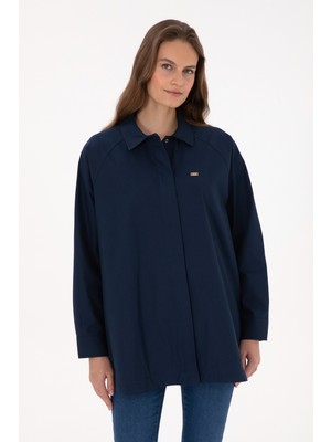 U.s. Polo Assn. Kadın Lacivert Gömlek Desenli 50316399-VR033