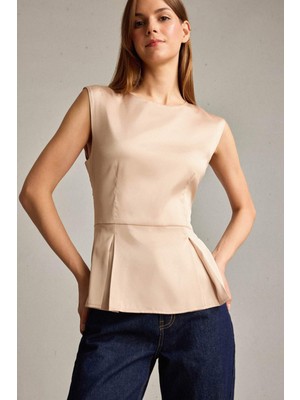 DeFacto Saten Kolsuz Bluz G0187AX25SM