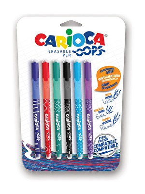 4 Adet   Carioca Oops Silinebilir Tükenmez Kalem 6lı