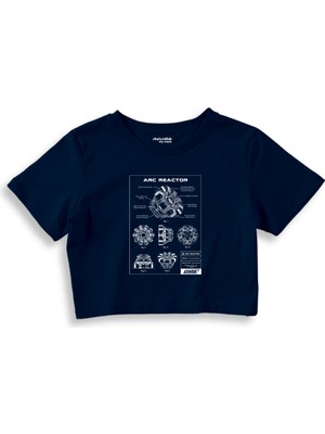 The Lucid Lab Arc Reactor Crop Tişört - Lacivert