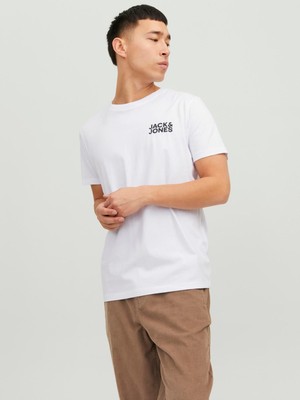 Jack & Jones Erkek Bisiklet Yaka Logolu Tisört - Corplogo