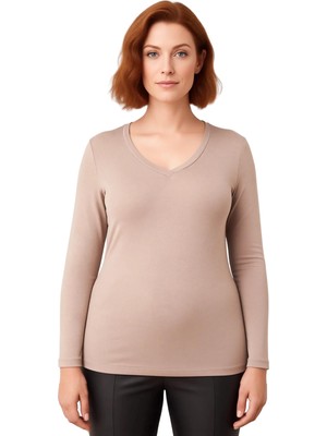 Ersefa Kadın Vücuda Oturan Uzun Kollu Esnek Örme Bluz Kaliteli Şık Rahat Modern Zarif Günlük