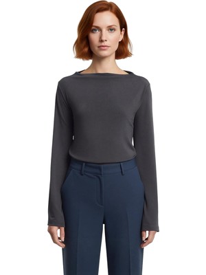 Ersefa Stil Kadın Rahat Kalıp Esnek Bluz Regular Örme Relaxed Kalıp Ispanyol Kol