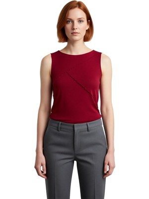 Ersefa Kadın Bisiklet Yaka Nervürlü Fitted Örme Bluz Ispanyol Kol Detaylı Kaliteli Şık Rahat Modern