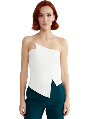 Ersefa Kadın Straplez Üst Yapısal Detaylı Vücuda Oturan Şık Bluz Kaliteli Şık Rahat Modern Zarif Günlük