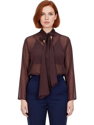 Ersefa Büyük Beden Kadın Bluzu Şifon Kumaş ve V Yaka Detaylı Şıklık Kaliteli Şık Rahat Modern Zarif