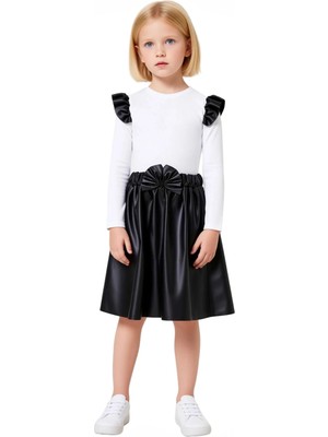 Ersefa Genç Kızlar Için Şık Örme Üst ve Fırfırlı Etek Seti Konforlu ve Trend Tasarım Kaliteli Şık