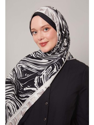 Lêvi D'or Siyah - Bej Zebra Desen Club Şal