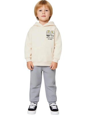 Ersefa Oversize Kesim Erkek Çocuk Kapüşonlu Sweatshirt ve Eşofman Takımı Kaliteli Şık Rahat