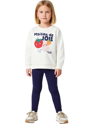 Ersefa Eğlenceli Slogan Baskılı Bisiklet Yaka Regular Fit Kız Çocuk Pijama Takımı Kaliteli Şık Rahat