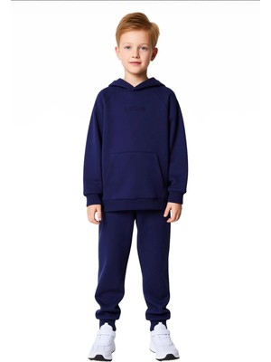 Ersefa Erkek Çocuk Pamuklu Kapüşonlu Oversize Örme Takım Kaliteli Şık Rahat  Günlük