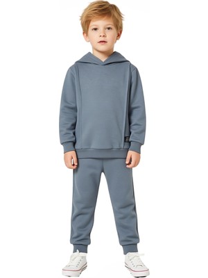 Ersefa Erkek Çocuk Iki Parçalı Kapüşonlu Sweatshirt ve Eşofman Takımı Günlük Kullanım Için Ideal Seçenek